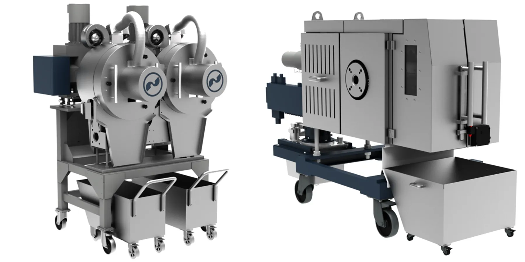 rechts: Rückspülfilter, links: Twin-Laserfilter der EREMA Group
