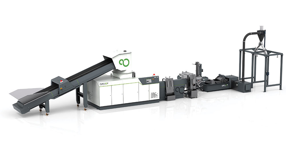 Kunststoff Recycling Maschine ISEC evo mit zusätzlichen Zubehör 