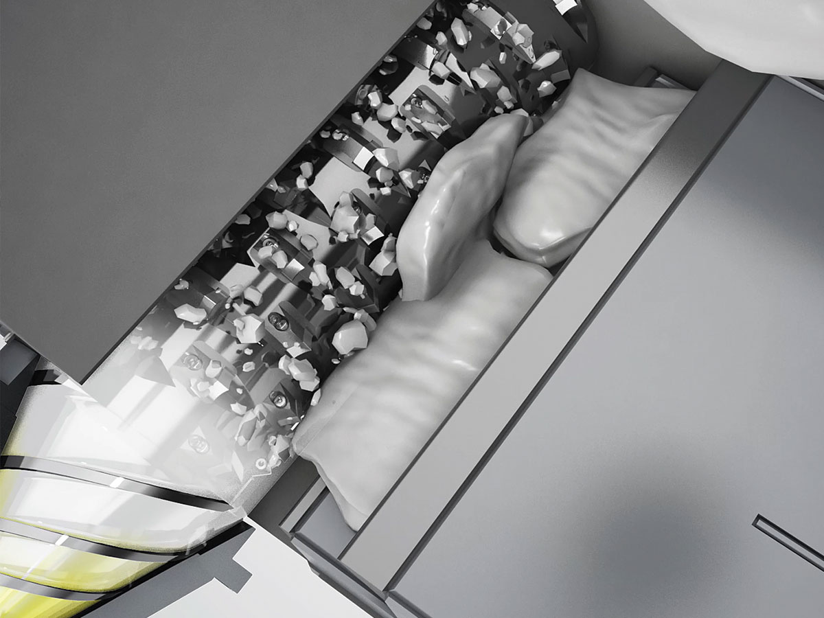 Single shaft shredder of plastic recycling machine 